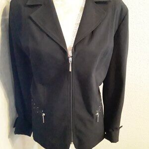 TanJay beautiful black with silver accent blazer/jacket size 16